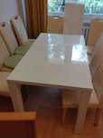 Stół Roland wysoki polysk bialy 140x80 z rozszerzeniem 40cm