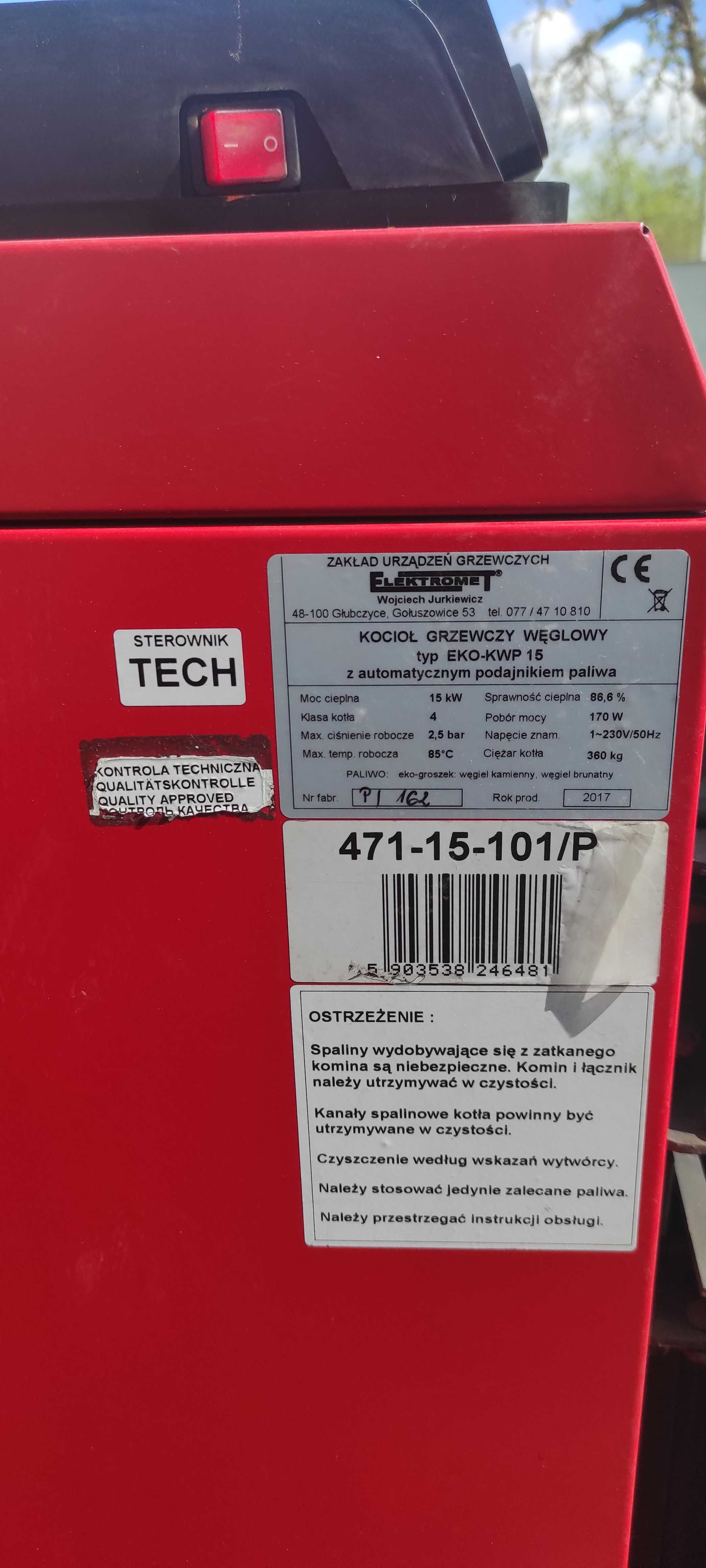 Kocioł węglowy C.O.2 z automatycznym dozownikiem EKO-KWP15 Elektromet