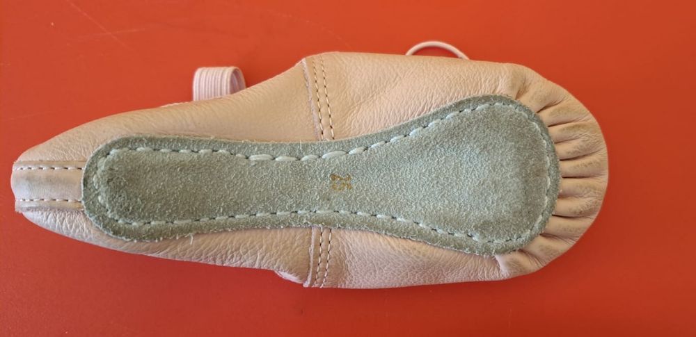 Calçado Ballet Meia-ponta em Couro Sola Inteira - tam. 25(15cm)
