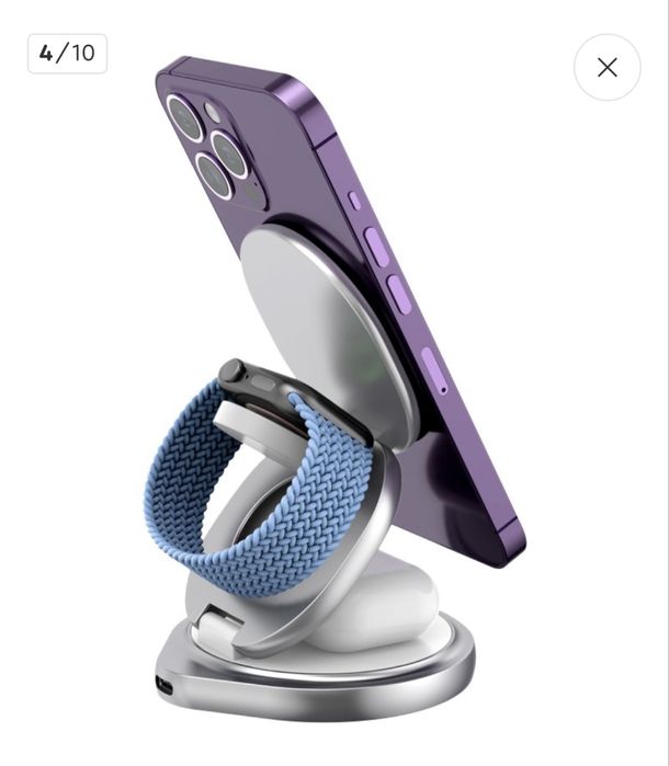 Безпровідна зарядка Gelius Foldy 3в1 15W