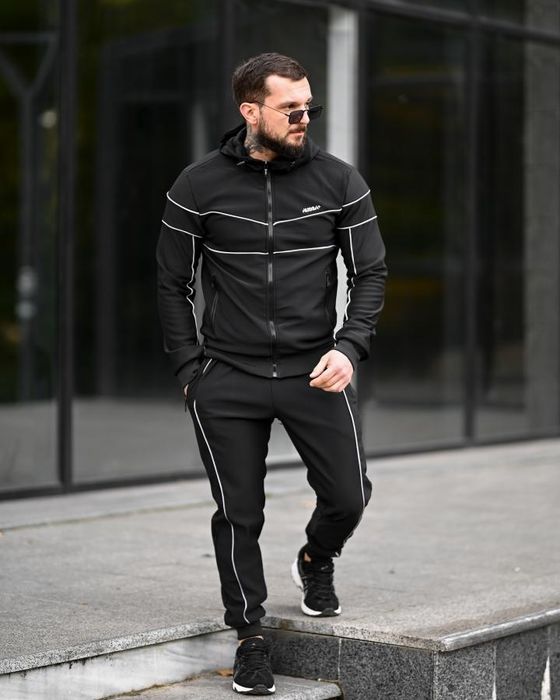 Зимовий спортивний чоловічий комплект костюм AUDSA black