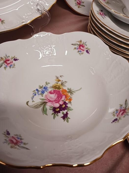 Serwis obiadowy kwiaty Czechoslowacja Bernadotte