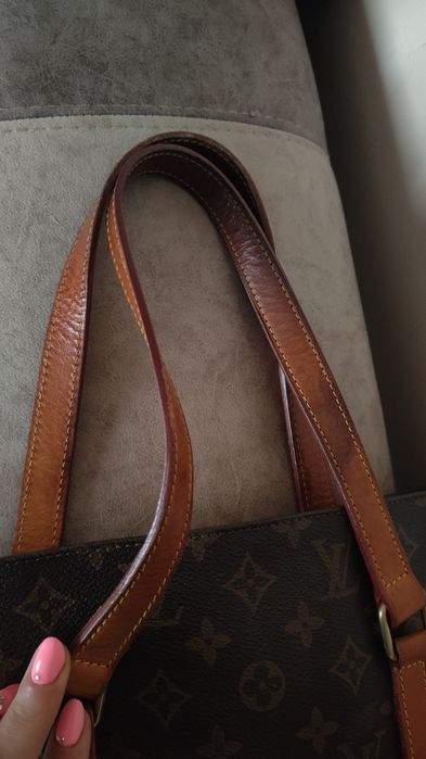 Duża torba LV ze skórzanymi rączkami shopper LV