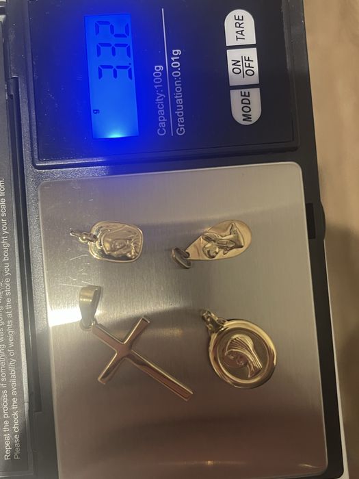 Złote zawieszki komplet 585