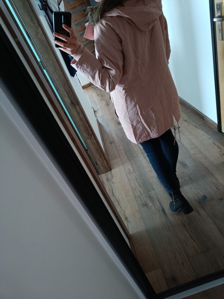 Kurtka parka 46 XXXL różowa damska Bonprix