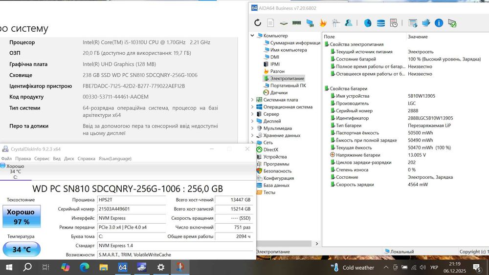 Ноутбук Lenovo Thinkpad T14 Gen 1 14″ FullHD IPS/i5 4ядра/20Gb/nvme256