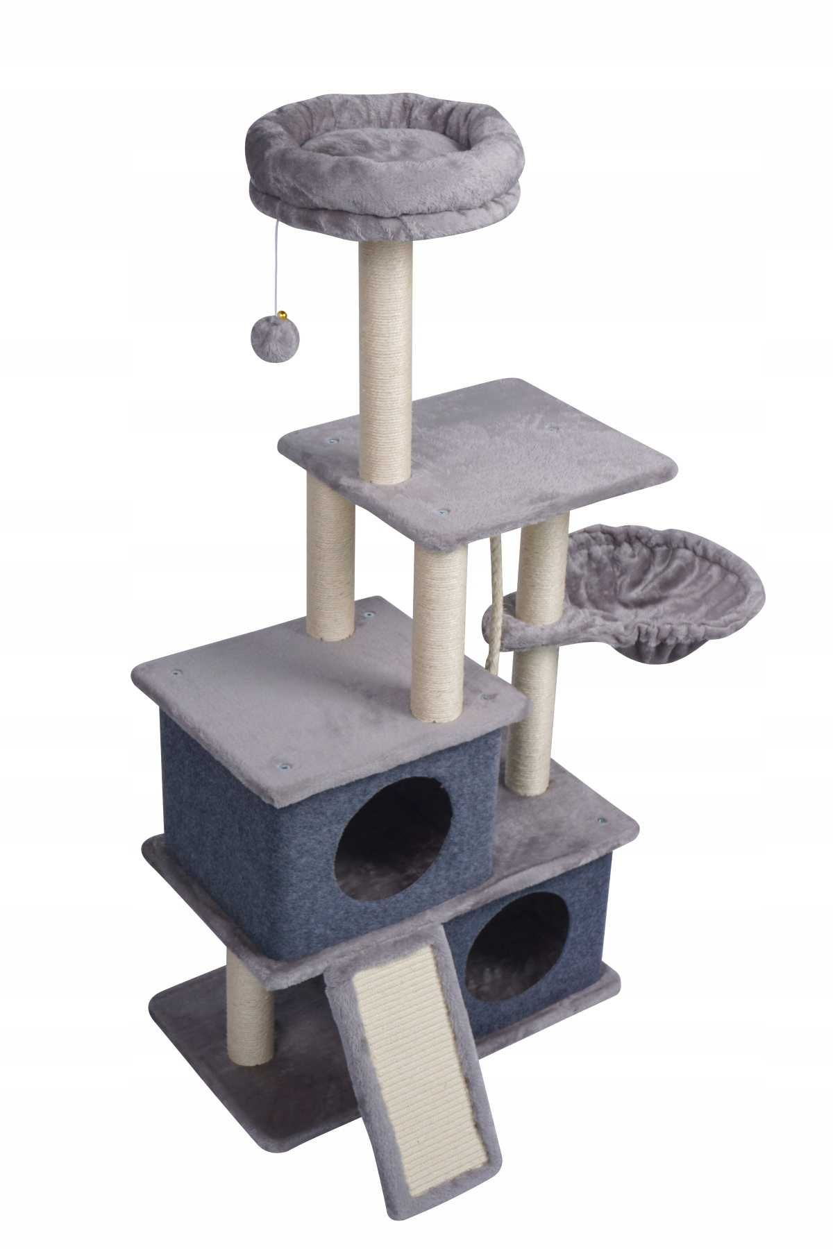 Nowy drapak budka dla kota kotów wieża legowisko słupki sizal 127 cm
