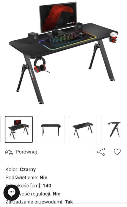 Biurko gamingowe Nowe  Huzaro Hero  2.8 okazja 140 cm x 60 cm
