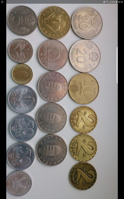 20 форинт Монеты Венгрия 1,2,5,10,20 форинтов Монеты разных стран