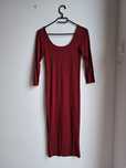 Miss Selfridge basic burgundowa sukienka midi dopasowana 36 s