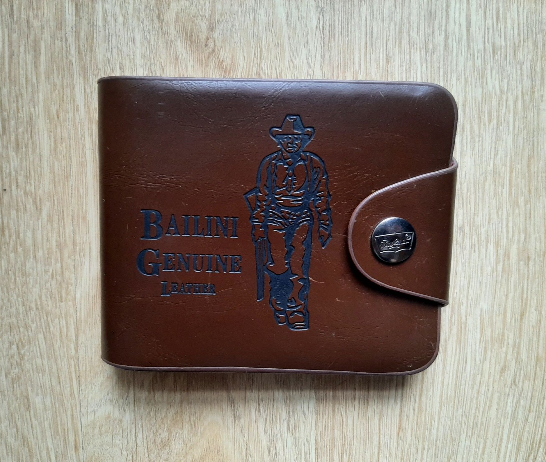 Skórzany Kowbojski Męski Portfel Bailini Genuine Retro Leather PRL