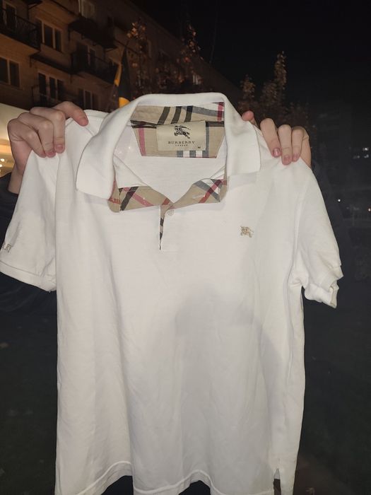 Burberry White Polo Чоловіче Поло Кежуалс
