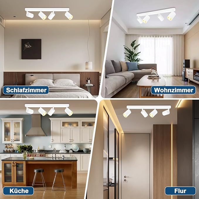 Eleganckie Białe Reflektory LED 4x5W z Regulacją do Wnętrz