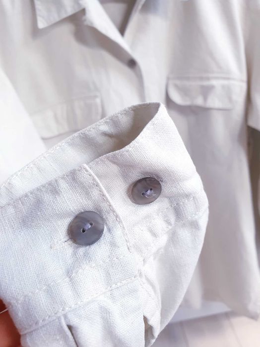 Kurtka koszulowa koszula lniana vintage Blue Image 46 48