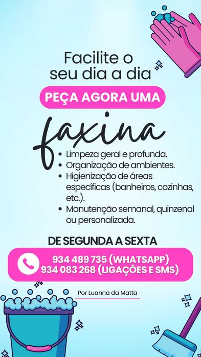 Limpeza profissional - faxina - Cleaner - Lisboa, Margem Sul, VFX