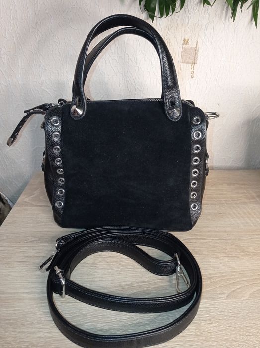 Женская сумочка натуральной замш и экокожа