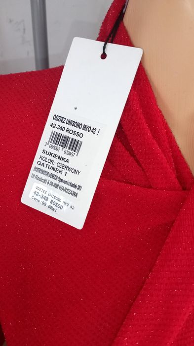 Sukienka czerwona mieniąca się wieczorowa sylwestrowa elegancka nowa