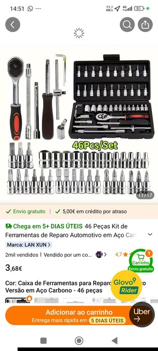 Jogo de chave socket