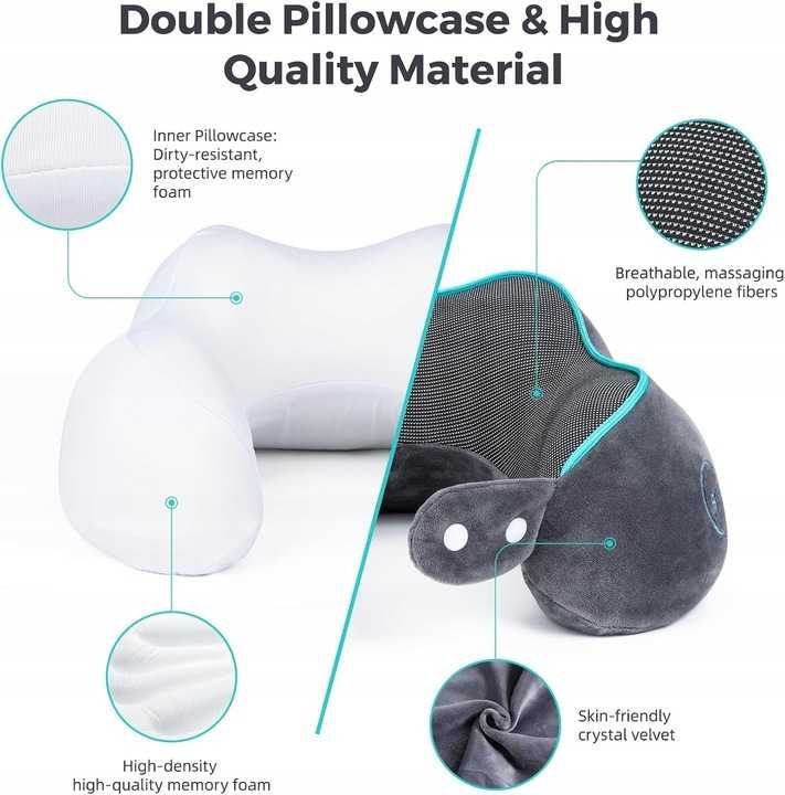 Poduszka podróżna Siproch memory foam + maska szara nowa