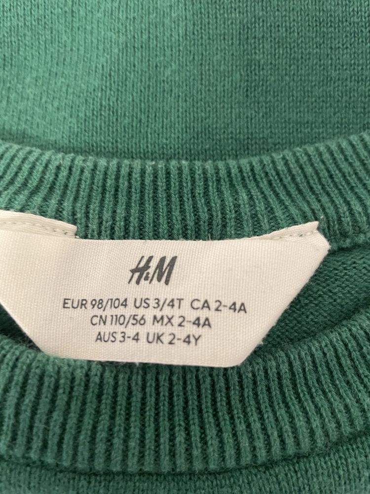 Sweterek zielony dla dziecka. Marki H&M