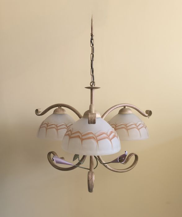 Żyrandol plus lampa stojąca vintage ręczna robota