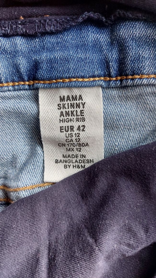 Spodnie ciążowe H&M jeansy ciążowe rozm 42 XL