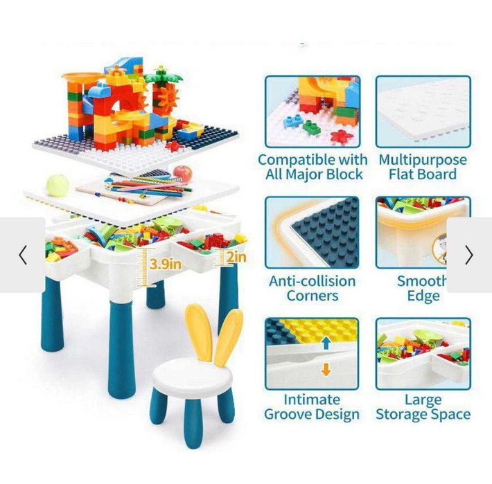 Дитячий столик зі стільцем та конструктором