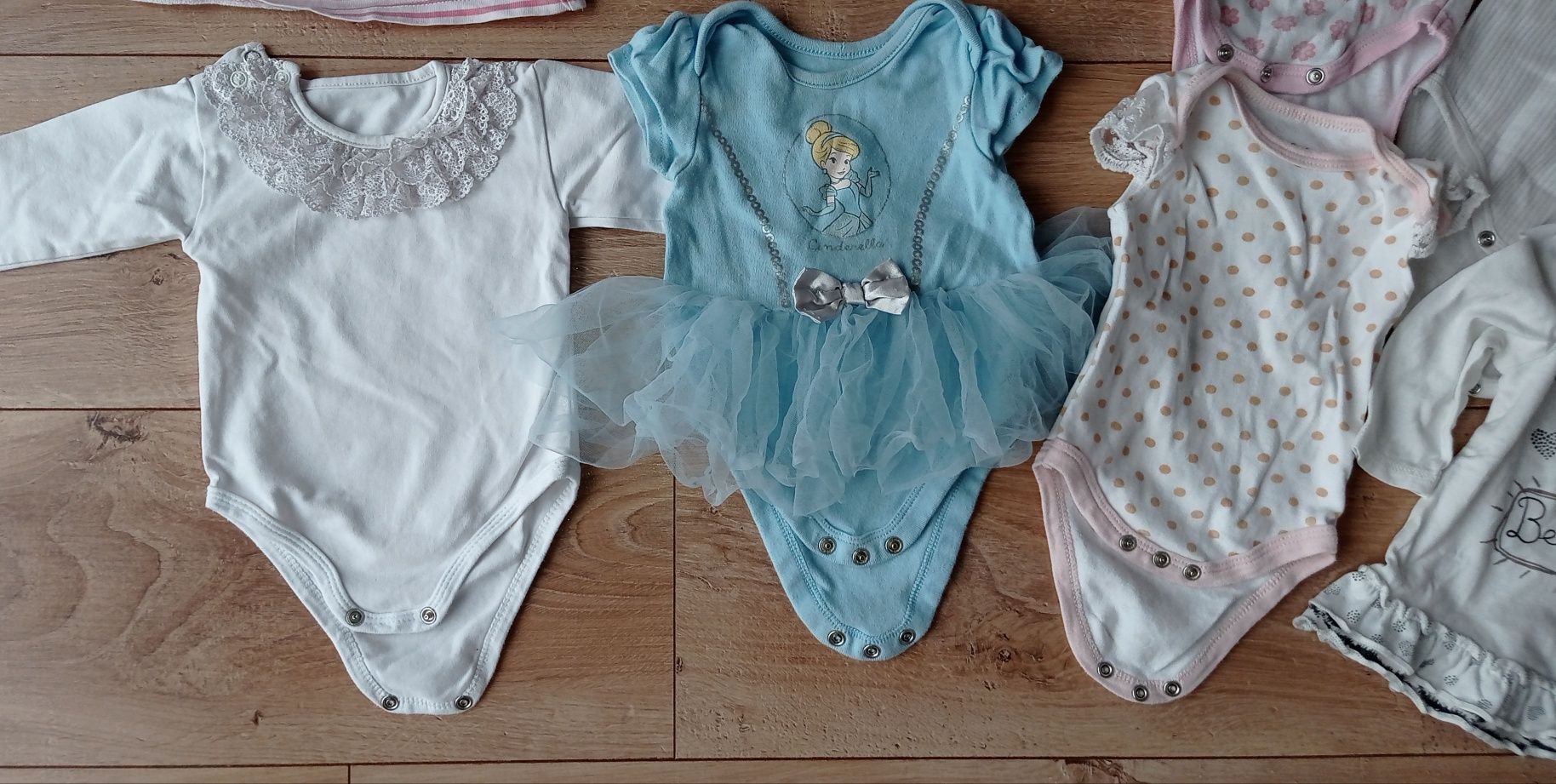 Paka ciuszków dla dziewczynki 62 cm: spodnie, body, pajace, kamizelka