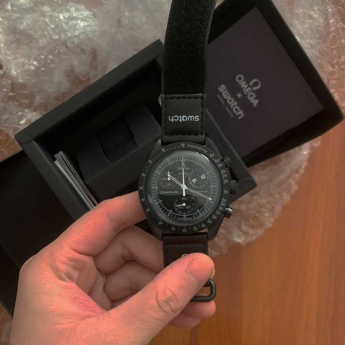 Omega Swatch Czarny Snoopy SO33B700 - czarny, natychmiast do noszenia