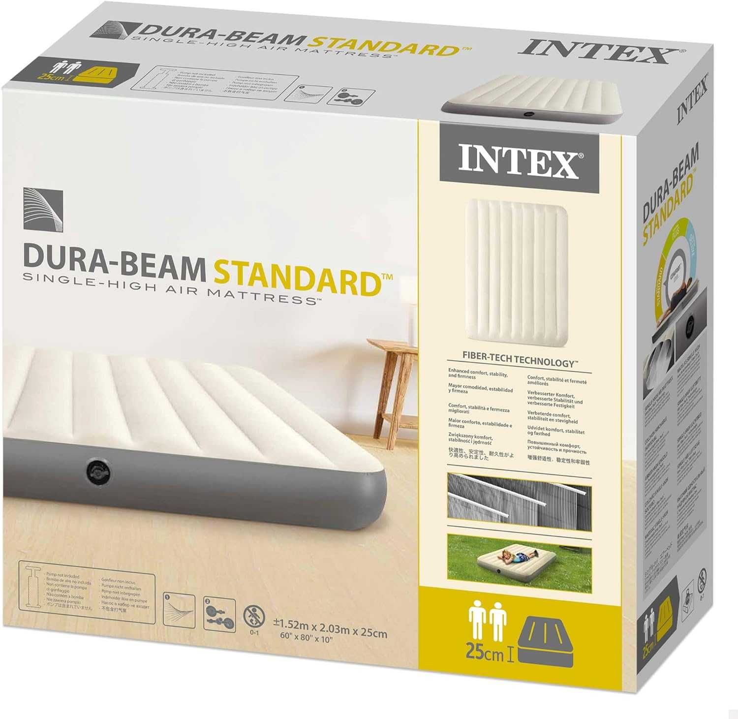 INTEX 64103 DURA-BEAM STANDARD welurowy materac beżowy 152X203X25