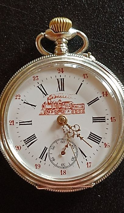 Relógio de bolso em prata de cerca de 1910 em perfeitas condições.