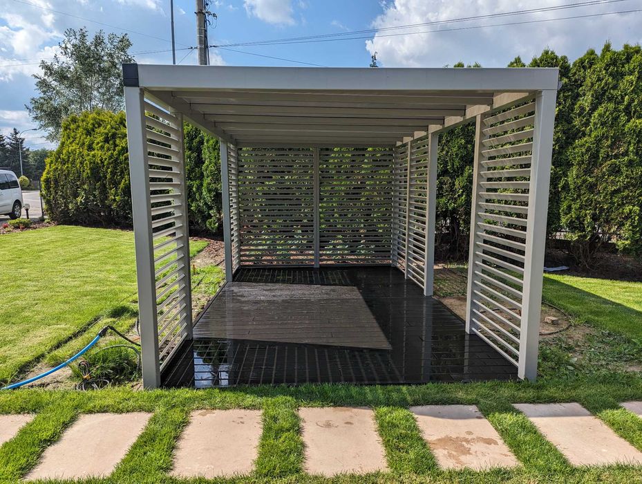 Zadaszenie ruchoma deska lamele zadaszenie tarasu pergola tarasowa