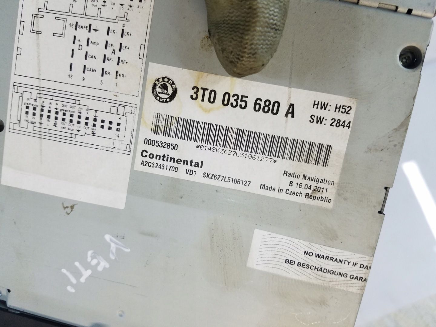 RADIO CD NAWIGACJA SKODA YETI 3T0035680A