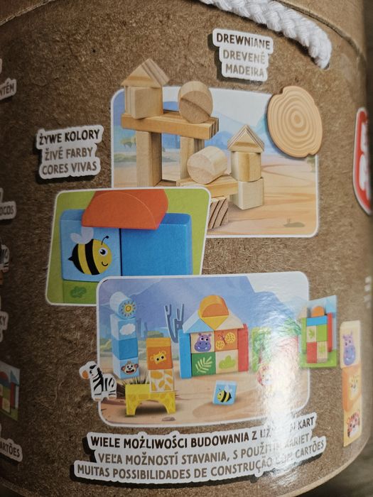 Klocki drewniane wooden safari nowe