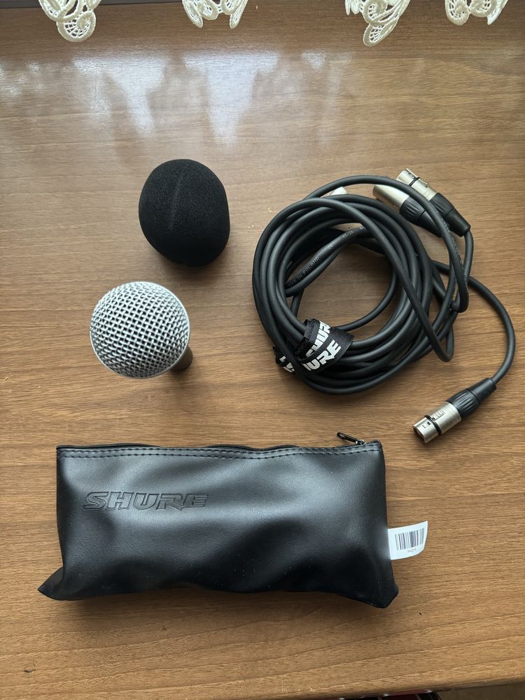 Mikrofon Shure 58M + kabel Oryginalny - 2 sztuki