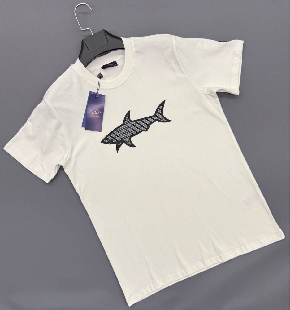 КИЇВ Чоловіча футболка Paul Shark,Boss S,M,L,XL,2XL чорна/біла ШОУРУМ