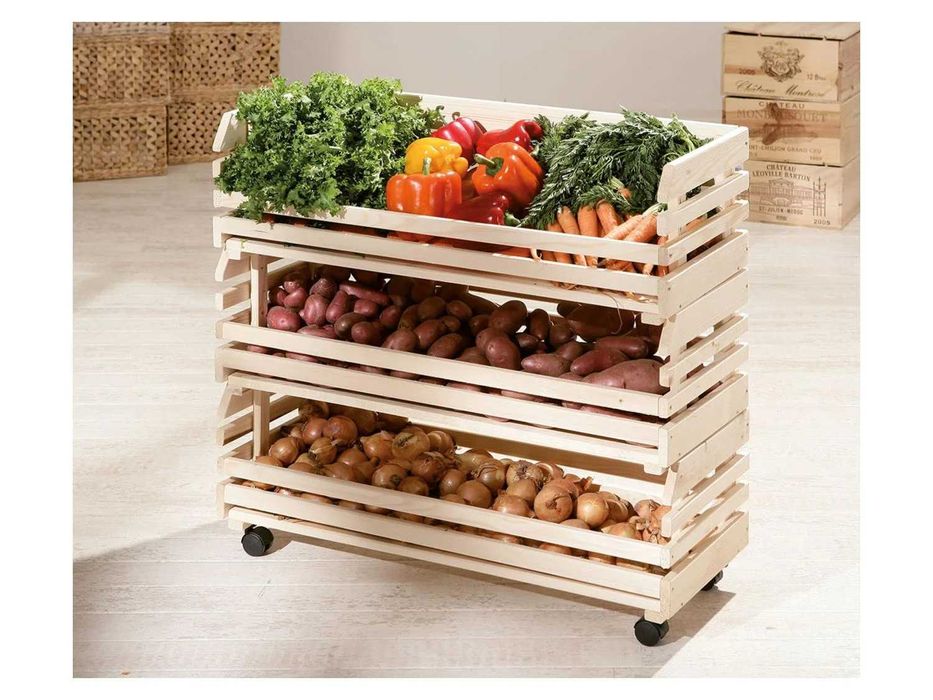 Regał Drewniany na Kółkach do Spiżarni i Kuchni Inter Link 79×30×80 cm