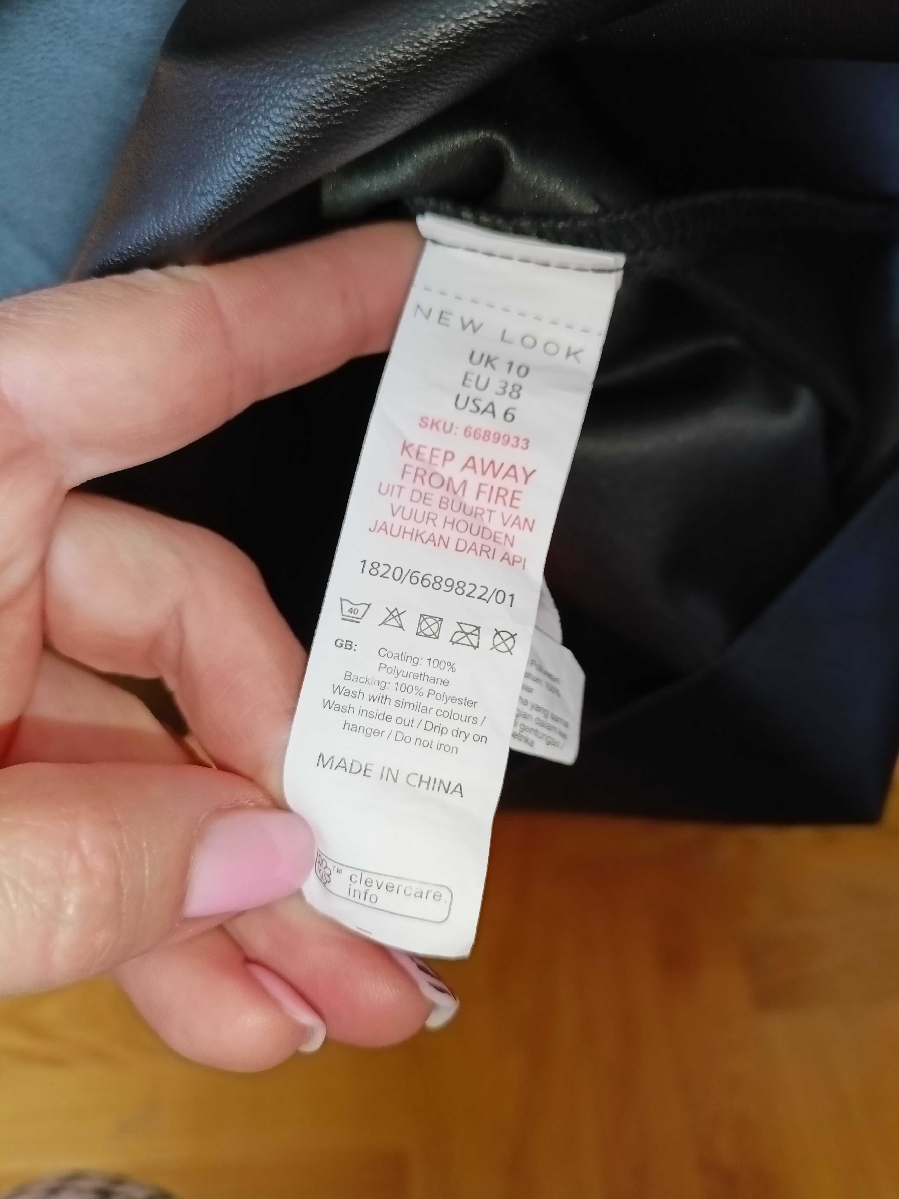 Bluza skórzana z bufkami czarna M