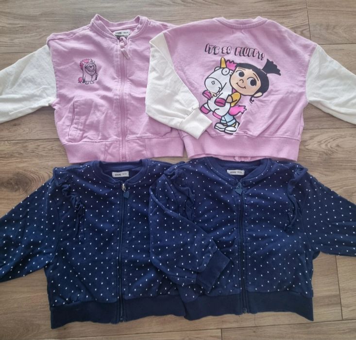 4 x Bluza rozpinana dziewczynki rozm. 98/104 / Sinsay / Bliźniaczki