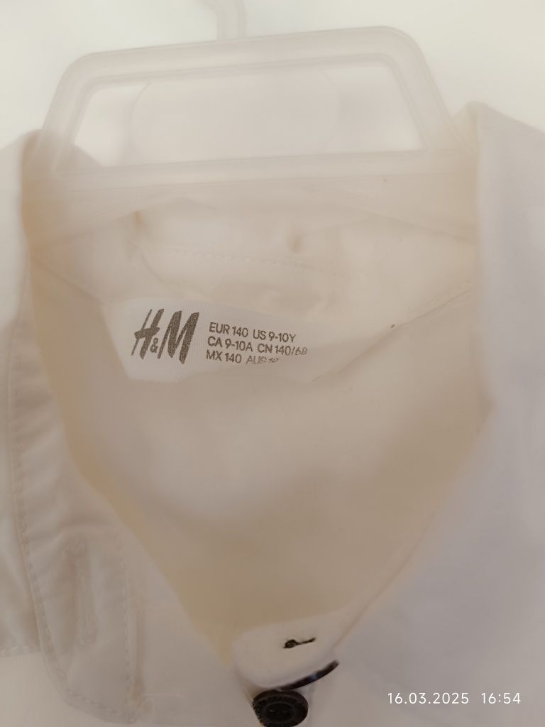Biała bawełniana sukienka w serduszka H&M r 140