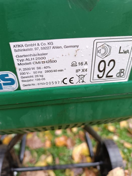 Rozdrabniacz do gałęzi frezowy 2500 Wat