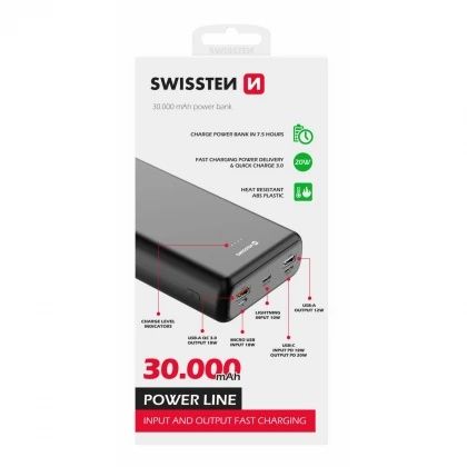 Повербанк Swissten Power Line 30000 mAh Акумулятор