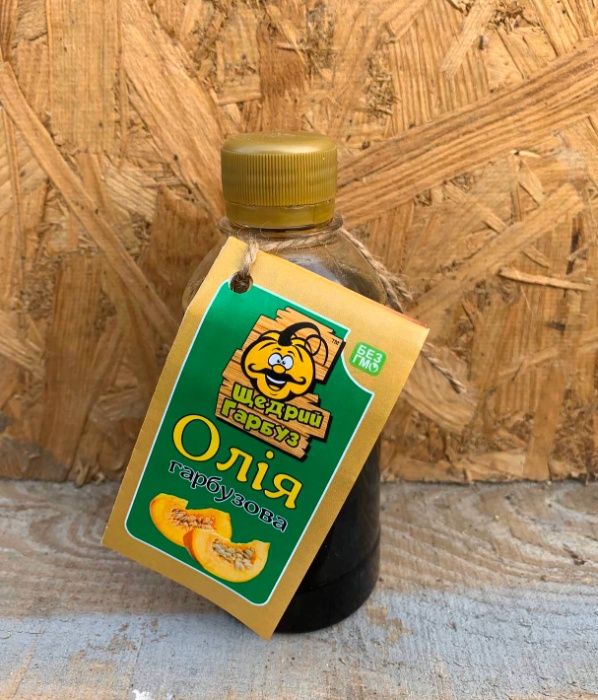 Олія гарбузова, холодний віджим 1 шт. (0,4 л, 1 л, 5л)