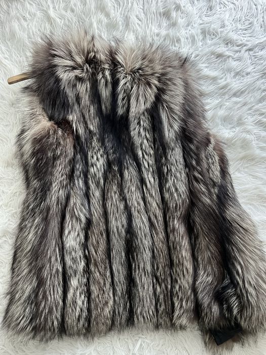 elegancka kamizelka z futra lisa