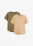 B.P.C 2-pak t-shirtów męskich khaki+beż M.