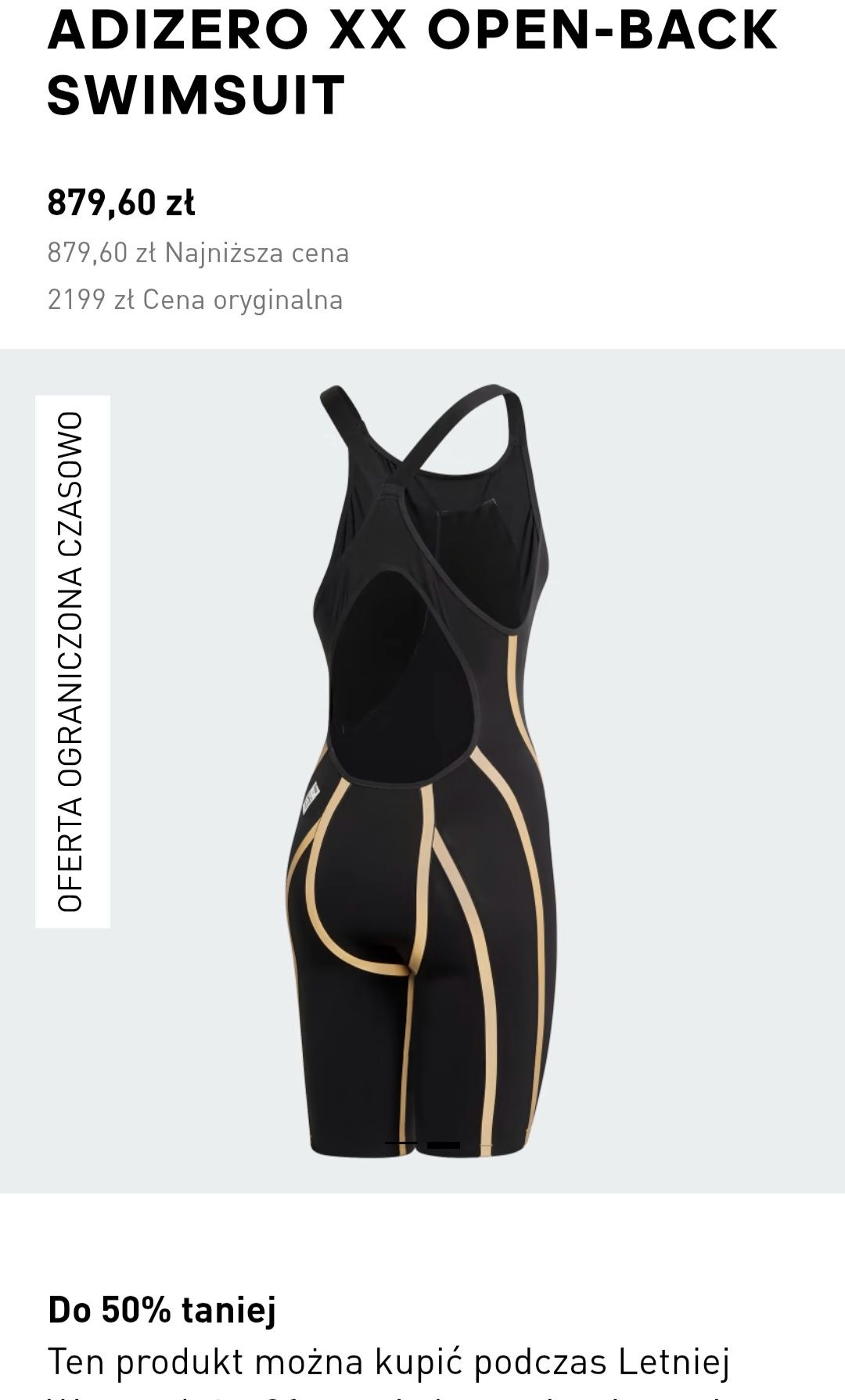Strój do pływania zawodowego adidas rozmiar XXXS