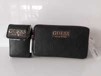 NOWA torebka saszetka nerka GUESS monogram czarna pasek torba