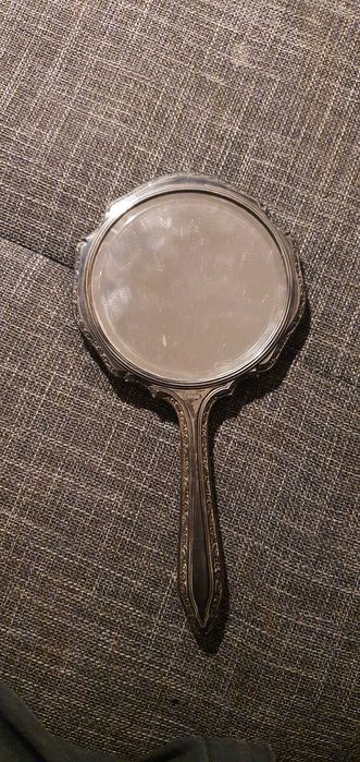 Lusterko srebrne próby 800, secesja.