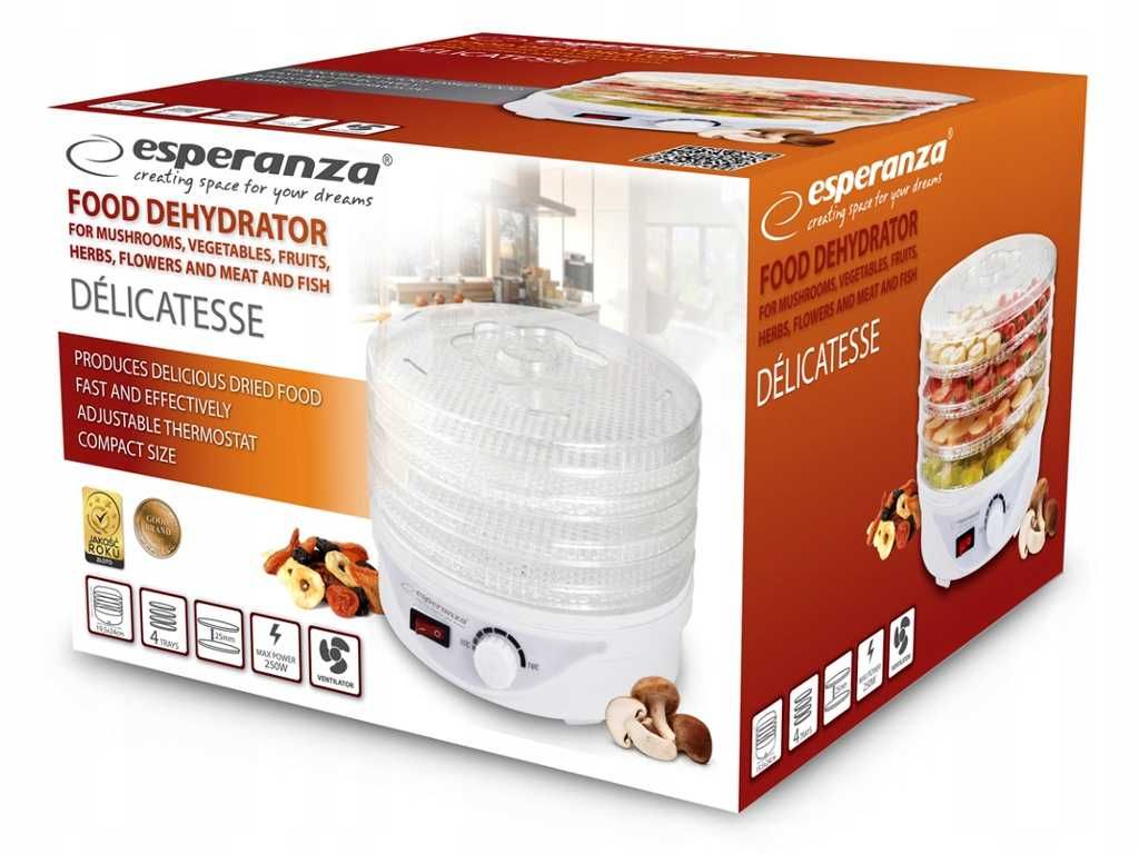 Suszarka spożywcza Esperanza 250W do owoców, warzyw i grzybów