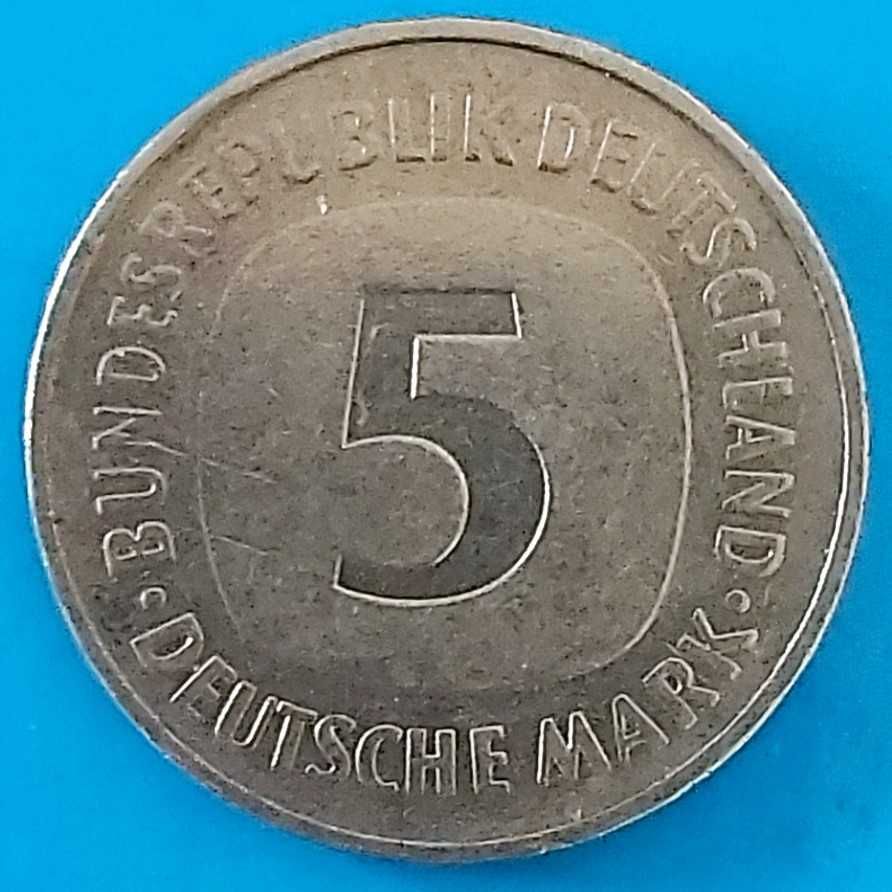 5 Marcos alemães de 1975 "J"
